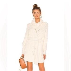 NEW Free People X revolve Ivory for The Love of Cables Dress size small